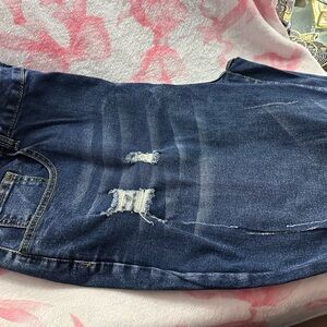 Distressed Blue Jeans
